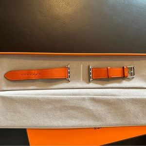Hermes Apple Watch Single tour leather strap 40mm orange